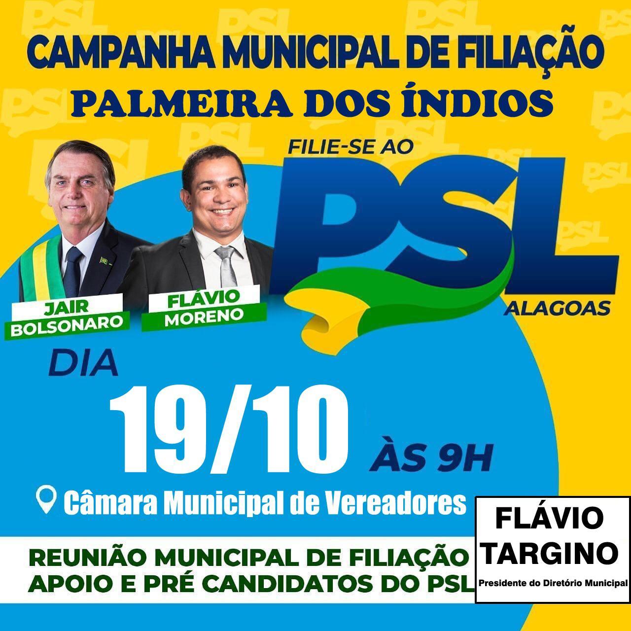 Palmeira dos Índios sedia Encontro Municipal de Filiação do PSL no sábado