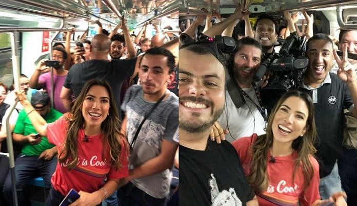 Patrícia Abravanel grava em metrô, faz elogios e a web rebate: “Que horas você foi?”