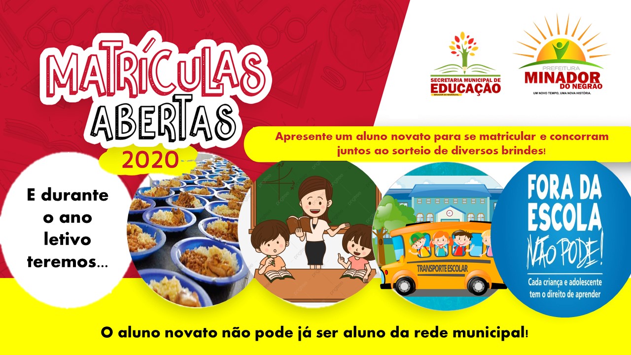 Prefeitura de Minador do Negrão abre período de matrículas na rede municipal de ensino
