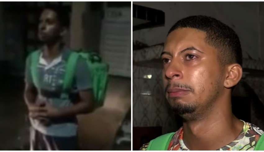 Após a moto quebrar, entregador faz delivery a pé para sustentar família