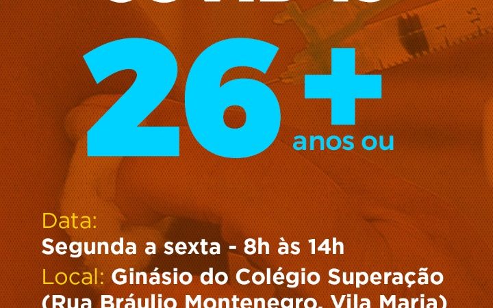 Palmeira inicia vacinação de pessoas a partir dos 26 anos