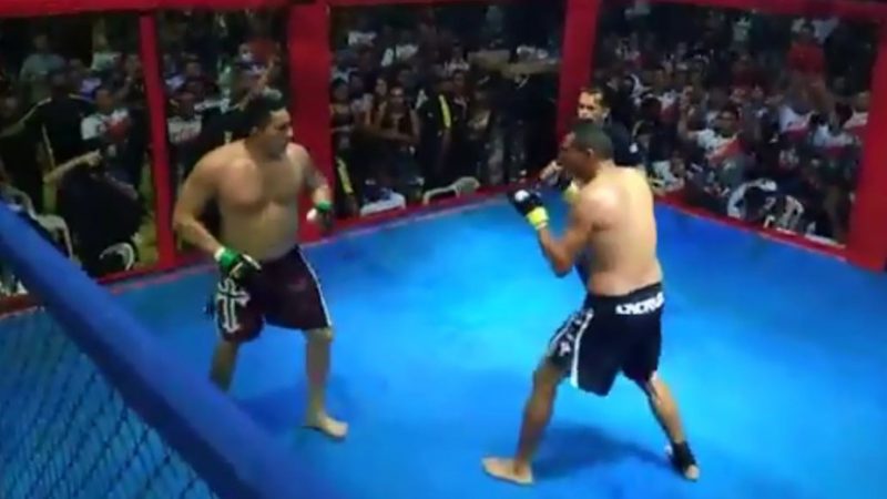 Desafetos políticos, prefeito e ex-vereador do interior do Amazonas fazem luta de MMA; veja vídeo