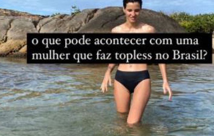 Ex-namorada da atriz Camila Pitanga é detida por fazer topless em praia