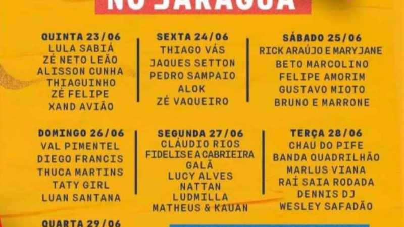 São João de Maceió tem três polos e mais de 200 apresentações; veja a programação