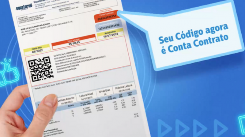 Equatorial apresenta novo formato da conta de energia em AL; veja as mudanças