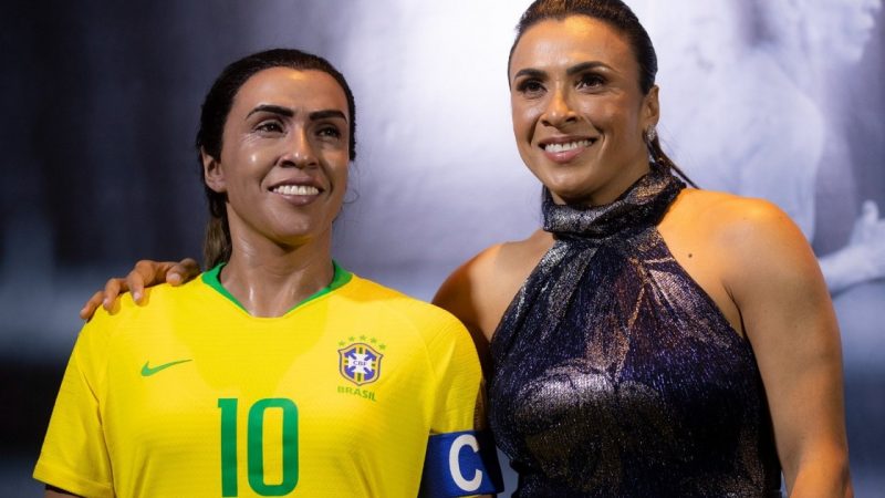 Marta tem estátua de cera inaugurada no museu da Seleção Brasileira, no Rio de Janeiro