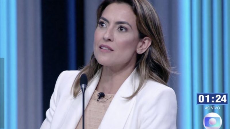 No debate da Globo, Soraya chama Kelmon de padre de festa junina e pergunta: ‘Tem medo de ir pra o inferno não?’