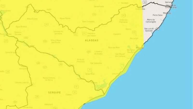 Alerta de chuvas intensas é emitido pelo Inmet para Maceió e mais de 90 cidades de Alagoas