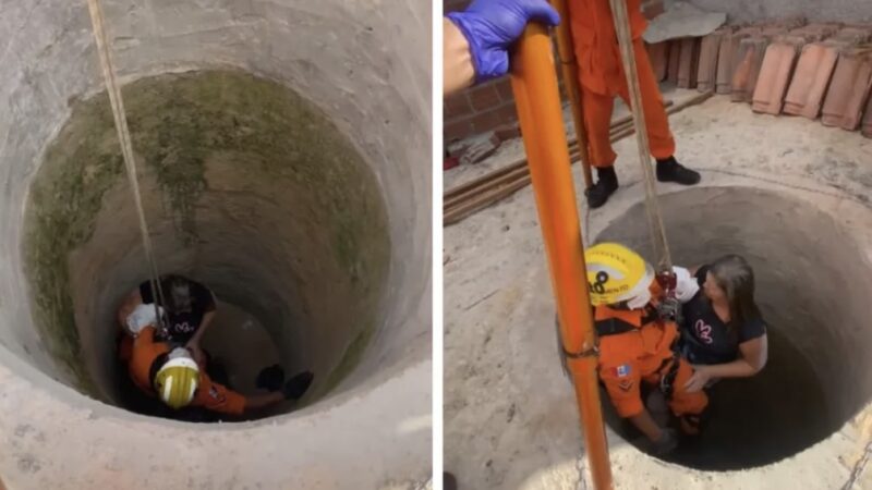Mulher cai em fossa de 6 metros e é resgatada por bombeiros em Arapiraca, AL