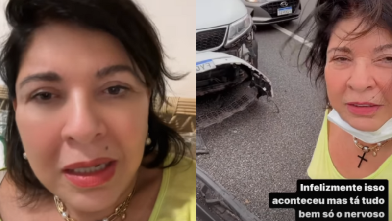 Roberta Miranda sofre acidente de carro mas tranquiliza fãs, “está tudo bem”