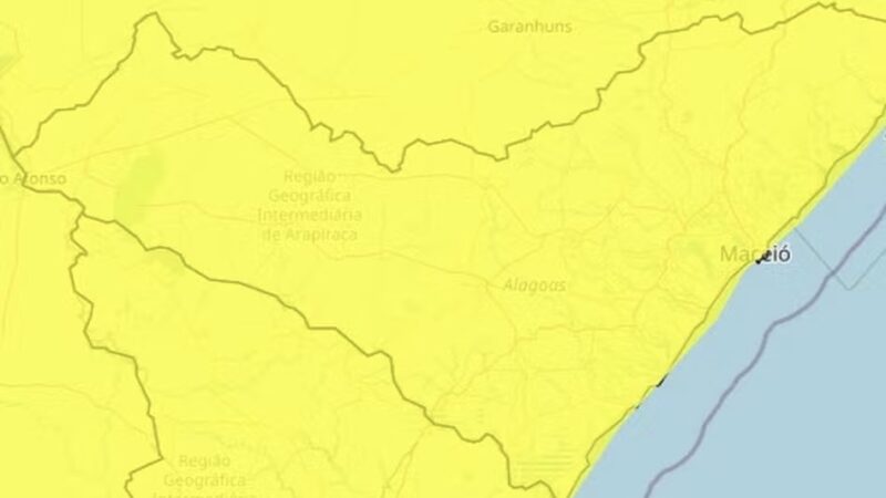 Chuvas intensas: todas as cidades de Alagoas estão sob aviso meteorológico