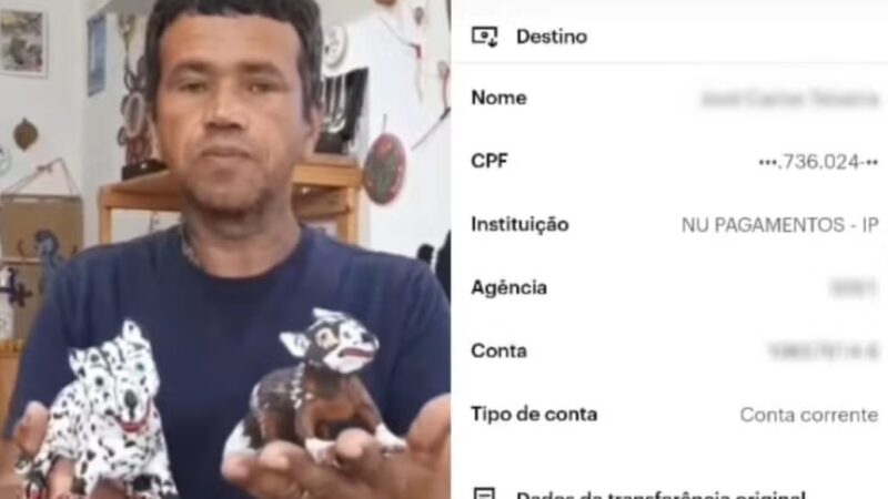 Artesão de Maceió recebe PIX de R$ 1.300 por engano e devolve dinheiro: ‘Só tinha R$ 60 na conta’