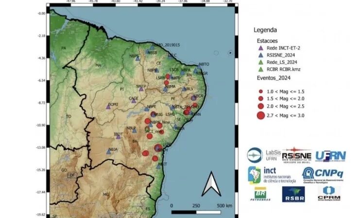 Alagoas registrou cinco abalos sísmicos no mês de fevereiro