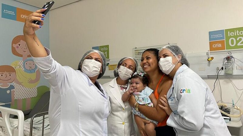 Sophia Eloá de 11 meses, recebeu alta médica após ficar mais de 200 dias na (UTI)