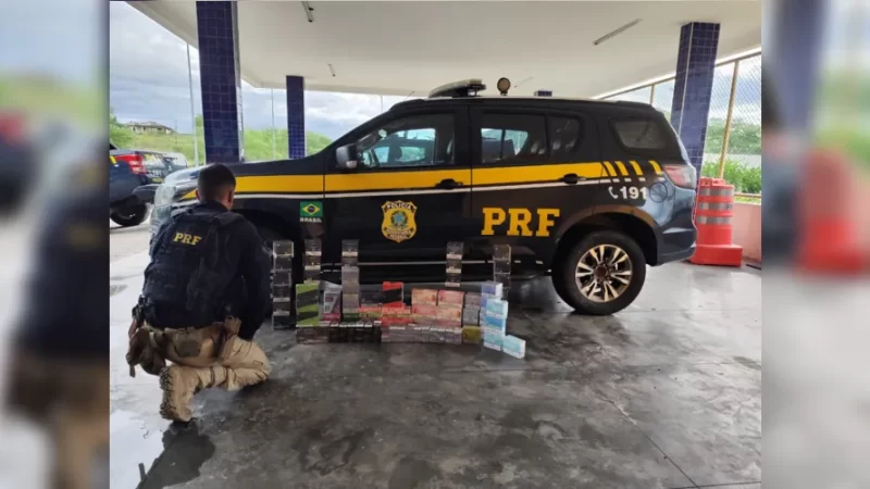 PRF apreende em Canapi cigarros eletrônicos em ônibus vindo de SP