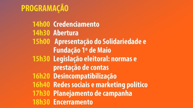 Acontece nesta sexta-feira o curso de qualificação para os pré-candidatos do partido Solidariedade em AL