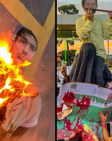 Ativistas fazem protestos em frente a casas de políticos bolsonaristas