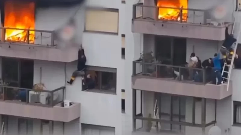 Criança é resgatada de apartamento em chamas no RS