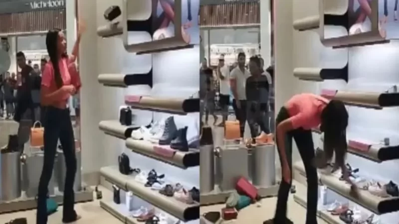 Mulher se revolta e bagunça loja em shopping