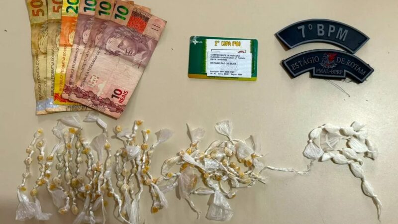 PM apreende mais de 100 pedrinhas de crack e cocaína em Dois Riachos