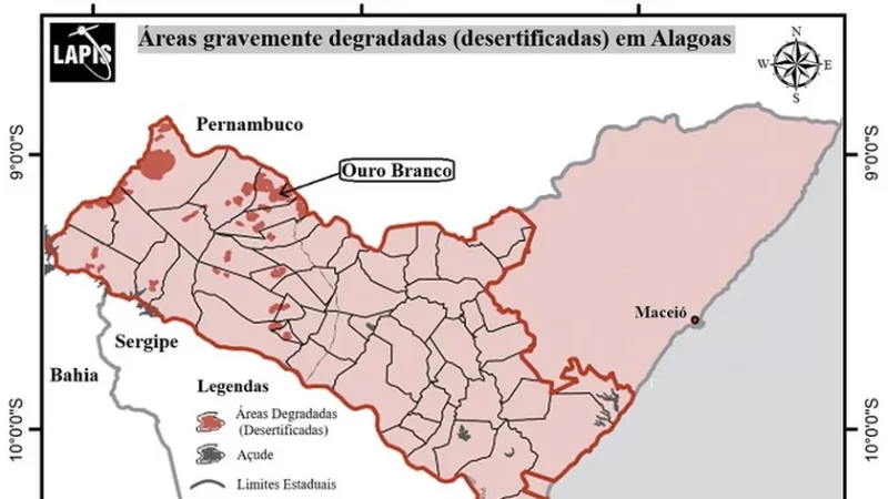 Estudo da Ufal aponta que desertificação atinge 15% dos municípios de Alagoas