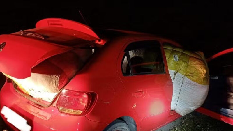 Motorista sem carteira é presa ao saquear 50 kg de roupas de carga tombada na BR-101