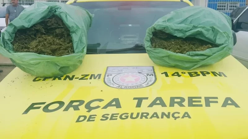 PM apreende 20 kg de maconha em porta-malas de carro