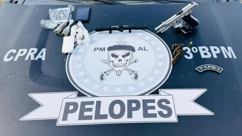 Operação conjunta em Girau do Ponciano apreende drogas e pistola que pode ter sido utilizada em homicídios na região