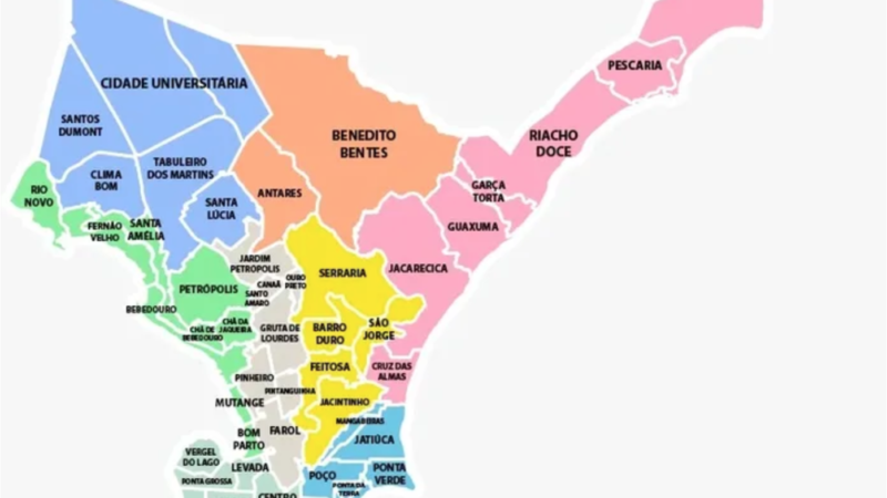 Veja bairros com maiores chances de afundamento em Maceió