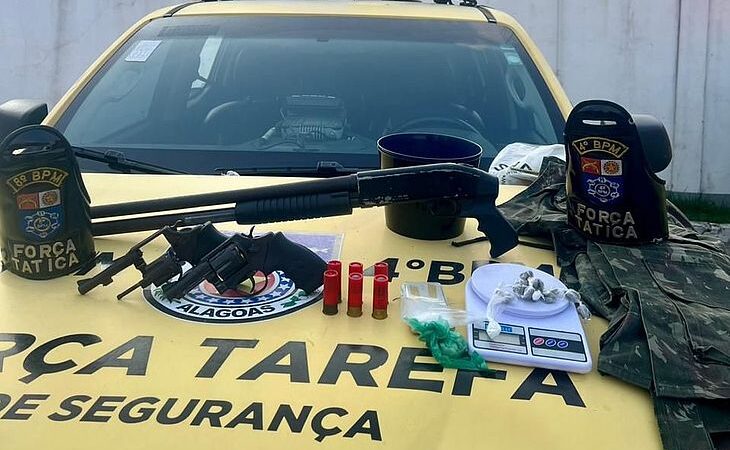 Tiroteio entre policiais e traficantes termina com três presos em Rio Largo; outros três fugiram