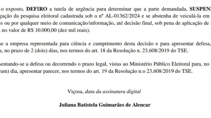 Prefeito de Viçosa João Victor é obrigado a suspender pesquisa eleitoral por possível fraude