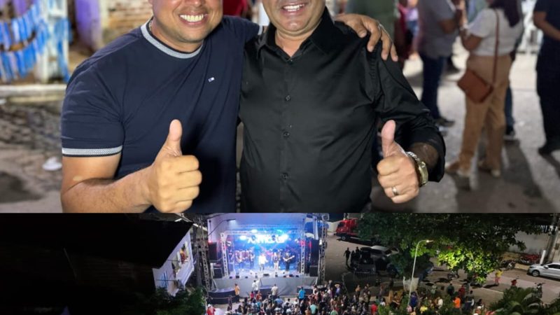 Encontro entre prefeito e ex- prefeito marca penúltimo dia de festa da padroeira de Tanque d’Arca