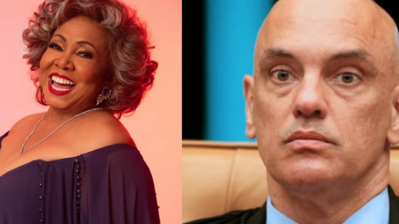 Alcione se declara para Alexandre de Moraes durante show: ‘Casaria com ele’