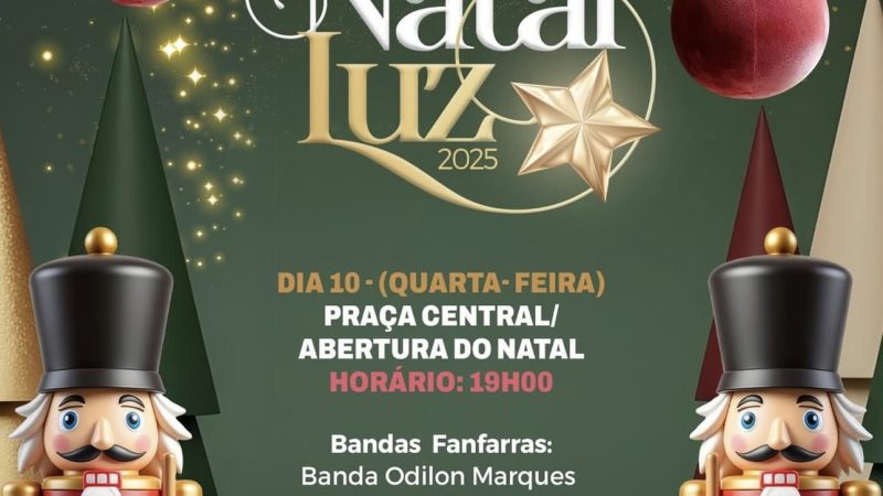 Belém (AL) abre hoje o Natal Luz 2025 com grande festa na Praça Central