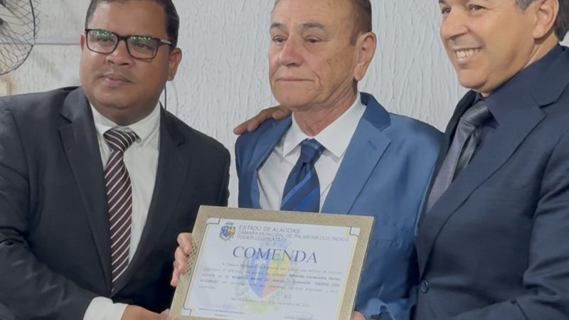 Câmara de Palmeira dos Índios concede Comenda Ordem dos Xucurus a Benedito Barros de Araújo