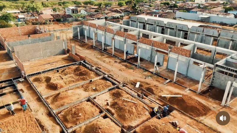Obras da nova Escola João Paulo avançam em ritmo acelerado em Estrela de Alagoas