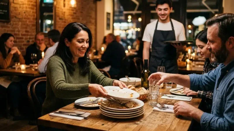 O que significa quando alguém junta os pratos para ajudar o garçom, segundo a psicologia